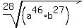 root%2828%2C%28a%5E46%2Ab%5E27%29%29