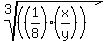root%283%2C%28%281%2F8%29%28x%2Fy%29%29%29
