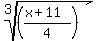 root%283%2C%28%28x%2B11%29%2F4%29%29