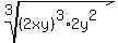 root%283%2C%282xy%29%5E3%2A2y%5E2%29
