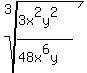 root%283%2C%283x%5E2y%5E2%29%2F%2848x%5E6y%29%29
