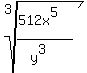 root%283%2C%28512x%5E5%29%2F%28y%5E3%29%29