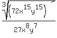root%283%2C%2872x%5E15y%5E15%29%29%2F%2827x%5E8y%5E7%29