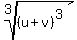 root%283%2C%28u%2Bv%29%5E3%29