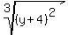 root%283%2C%28y%2B4%29%5E2%29
