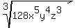 root%283%2C+128x%5E5y%5E4z%5E3%29