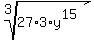root%283%2C+27%2A3%2Ay%5E15%29