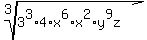 root%283%2C+3%5E3%2A4%2Ax%5E6%2Ax%5E2%2Ay%5E9z%29