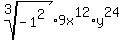 root%283%2C-1%5E2%29%2A9x%5E12%2Ay%5E24