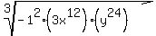 root%283%2C-1%5E2%2A%283x%5E12%29%2A%28y%5E24%29%29