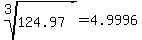 root%283%2C124.97%29=4.9996