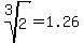 root%283%2C2%29+=+1.26