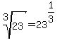 root%283%2C23%29=23%5E%281%2F3%29%5E%22%22