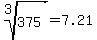 root%283%2C375%29=7.21