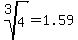 root%283%2C4%29+=+1.59