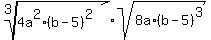 root%283%2C4a%5E2%2A%28b-5%29%5E2%29%2Asqrt%288a%2A%28b-5%29%5E3%29