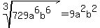 root%283%2C729a%5E6b%5E6%29=9a%5E2b%5E2