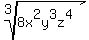 root%283%2C8x%5E2y%5E3z%5E4%29