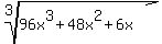 root%283%2C96x%5E3%2B48x%5E2%2B6x%29