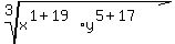 root%283%2Cx%5E%281%2B19%29y%5E%285%2B17%29%29