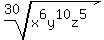 root%2830%2Cx%5E6y%5E10z%5E5%29