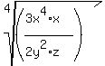 root%284%2C%28%283x%5E4%2Ax%29%2F%282y%5E2%2Az%29%29+%29