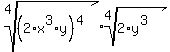 root%284%2C%282%2Ax%5E3%2Ay%29%5E4%29%2Aroot%284%2C2%2Ay%5E%283%29%29