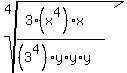 root%284%2C%283%2A%28x%5E4%29%2Ax%29%2F%28%283%5E4%29y%2Ay%2Ay%29%29