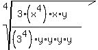 root%284%2C%283%2A%28x%5E4%29%2Ax%2Ay%29%2F%28%283%5E4%29y%2Ay%2Ay%2Ay%29%29