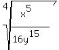 root%284%2C%28x%5E5%29%2F%2816y%5E15%29%29