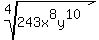 root%284%2C+243x%5E8y%5E10%29