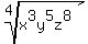 root%284%2C+x%5E3y%5E5z%5E8%29