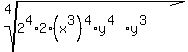 root%284%2C2%5E4%2A2%2A%28x%5E3%29%5E4%2Ay%5E%284%29%2Ay%5E%283%29%29