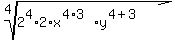 root%284%2C2%5E4%2A2%2Ax%5E%284%2A3%29y%5E%284%2B3%29%29