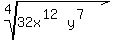 root%284%2C32x%5E%2812%29y%5E%287%29%29