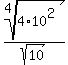 root%284%2C4%2A10%5E2%29%2Fsqrt%2810%29