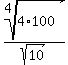 root%284%2C4%2A100%29%2Fsqrt%2810%29