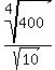 root%284%2C400%29%2Fsqrt%2810%29