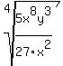 root%284%2C5x%5E8y%5E3%2F27x%5E2%29