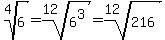 root%284%2C6%29+=+root%2812%2C6%5E3%29=+root%2812%2C216%29