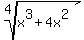 root%284%2Cx%5E3%2B4x%5E2%29