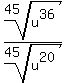 root%2845%2Cu%5E36%29%2Froot%2845%2Cu%5E20%29
