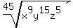 root%2845%2Cx%5E9y%5E15z%5E5%29