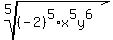 root%285%2C%28-2%29%5E5%2Ax%5E5y%5E6%29