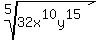 root%285%2C+32x%5E10y%5E15%29
