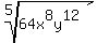 root%285%2C+64x%5E8y%5E12%29