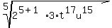 root%285%2C2%5E%285%2B1%29%2A3%2At%5E17u%5E15%29