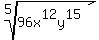 root%285%2C96x%5E12y%5E15%29