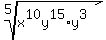 root%285%2Cx%5E10y%5E15%2Ay%5E3%29