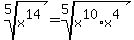 root%285%2Cx%5E14%29+=+root%285%2Cx%5E10%2Ax%5E4%29